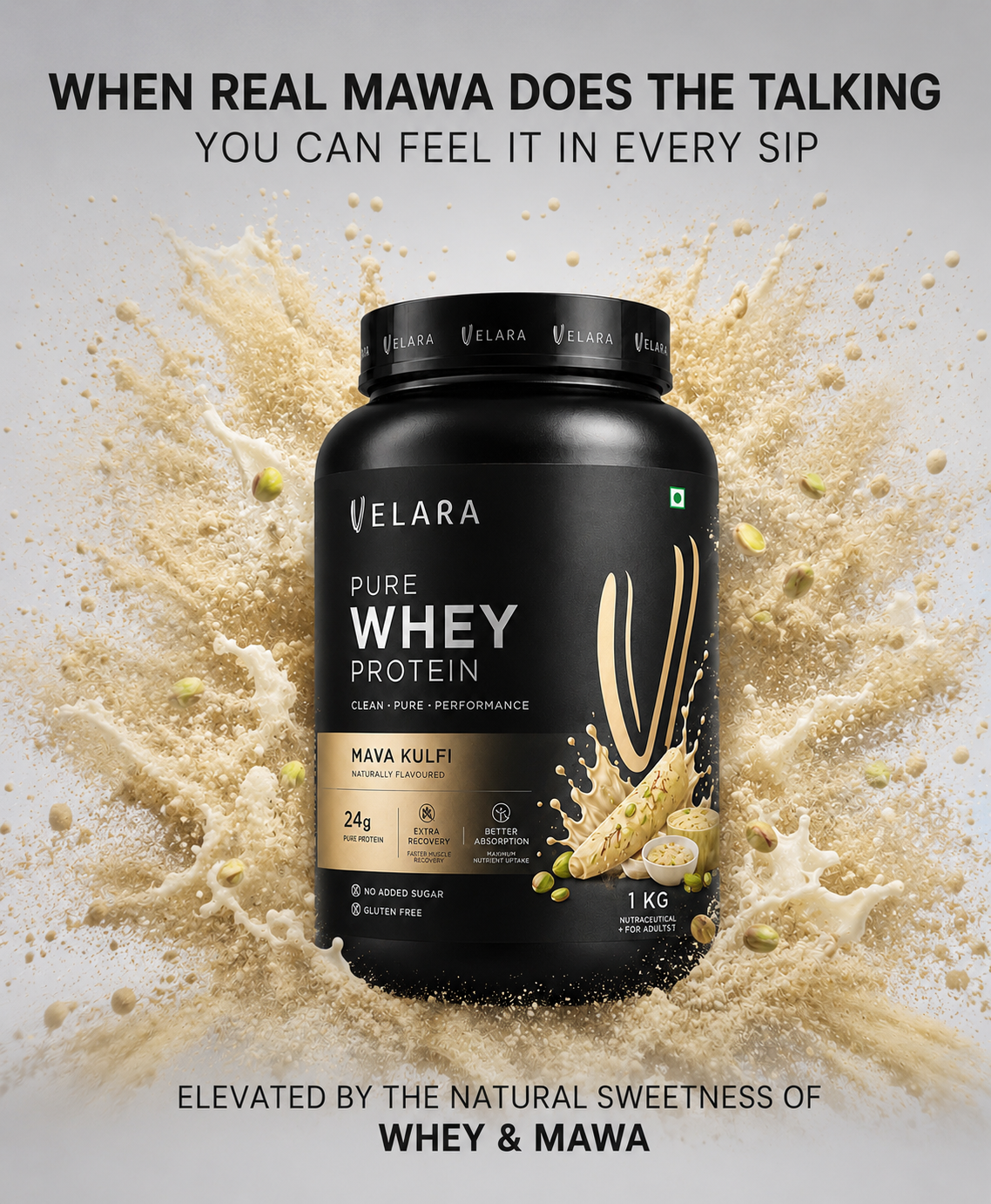 Whey protein- Mava Kulfi Flavor 1Kg