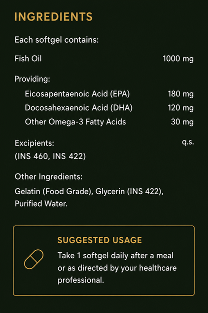 Fish Oil Omega-3 Supplement - 30 Tablets