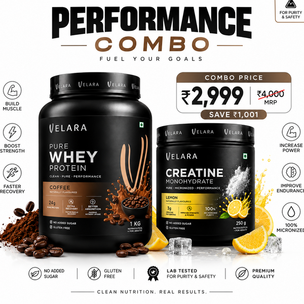 Power Combo: Creatine Lemon 250gm + Whey Protein 1kg Coffee