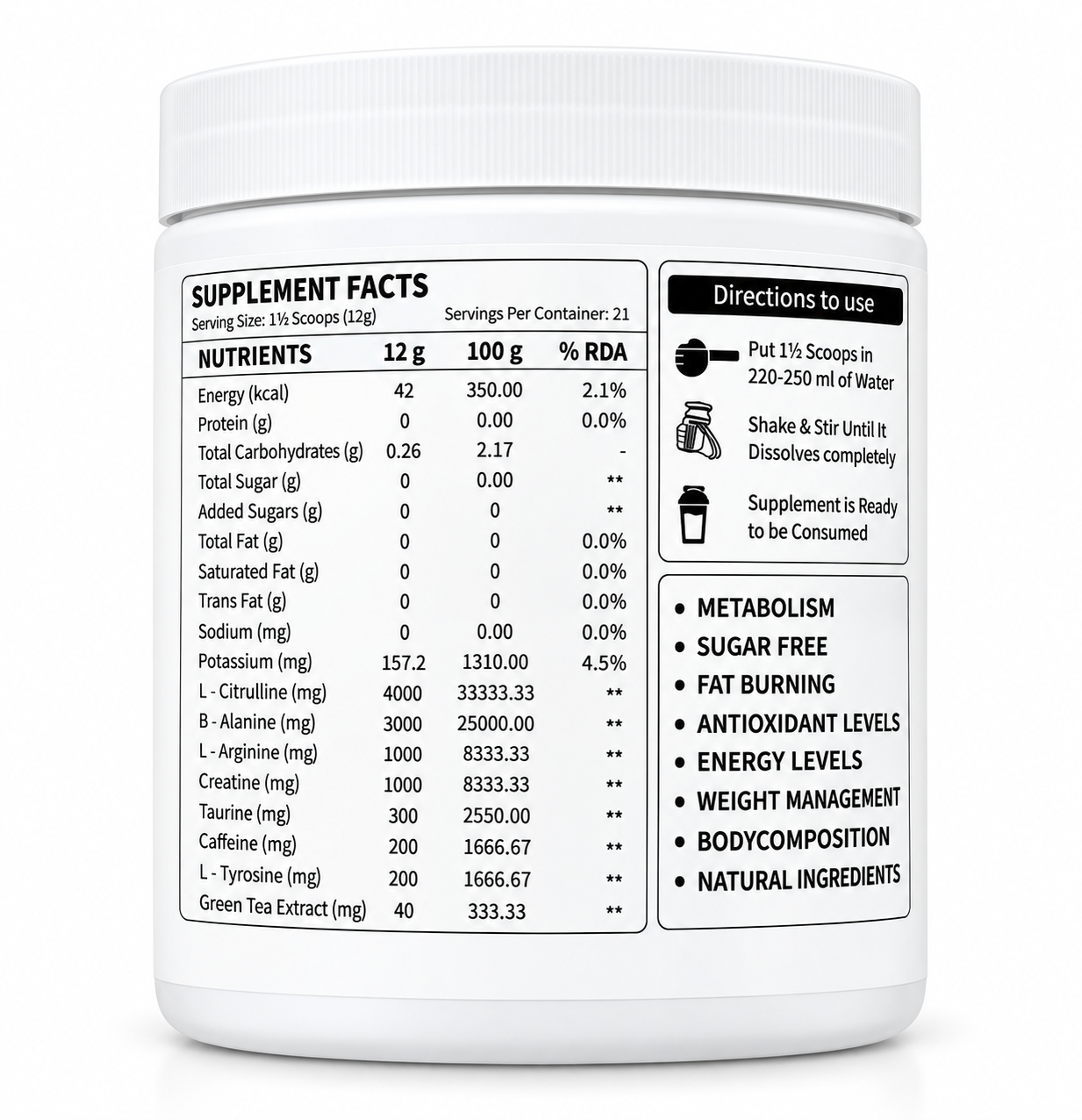 Pre-Workout Extreme High in Blue Berry flavour
